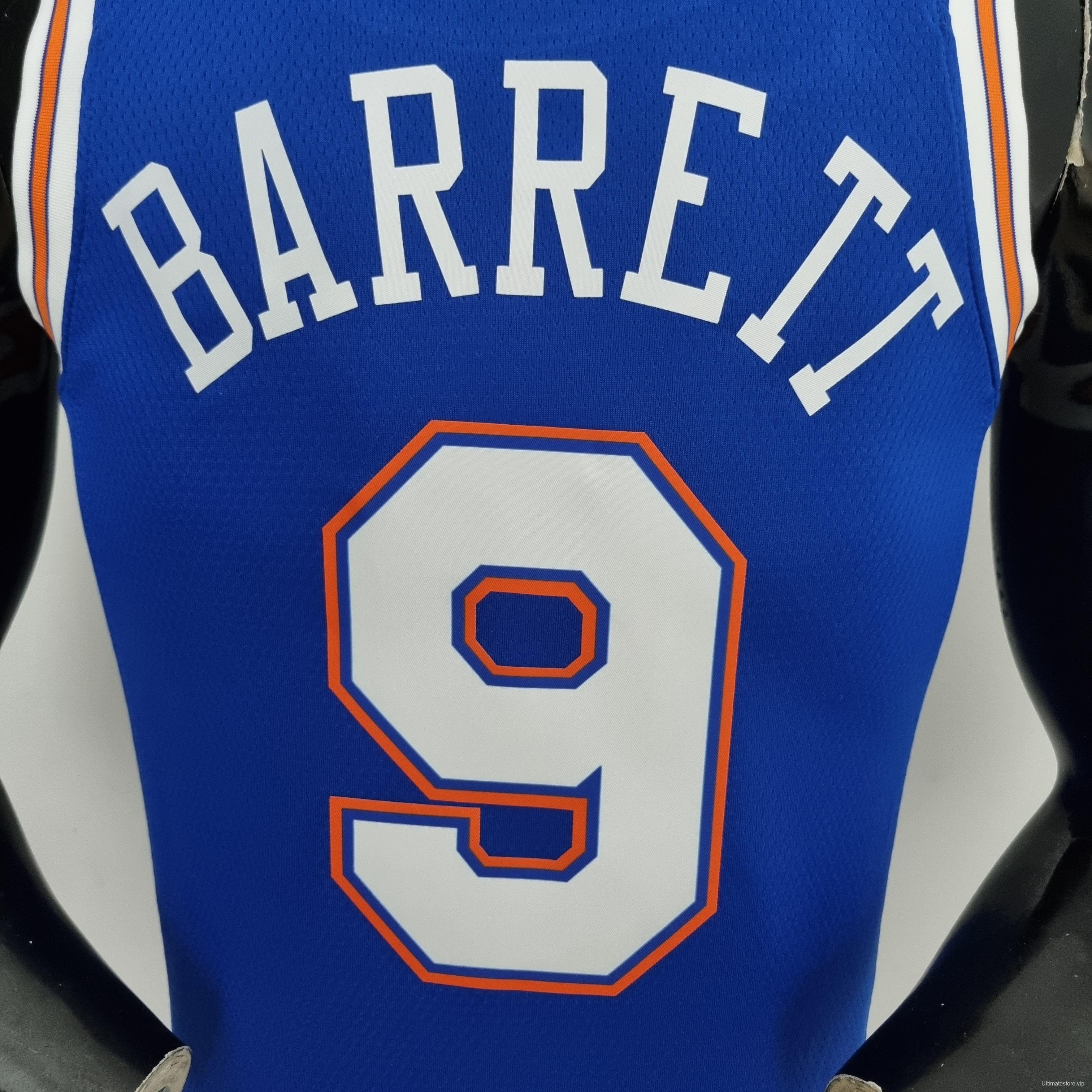 75th Anniversary Barrett#9 New York Knicks Jordan Limited Blue NBA Jersey