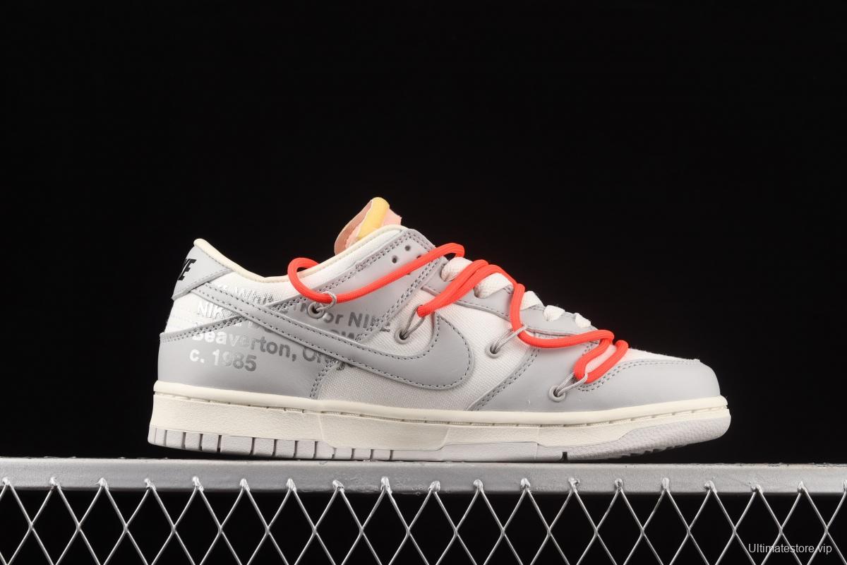 OFF-White x NIKE DUNK Low OW grey leisure sports skateboard shoes DM1602-110,