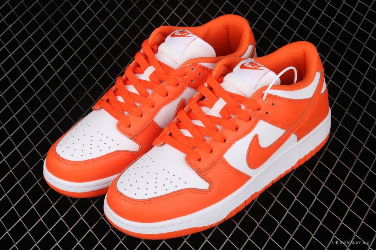 NIKE SB DUNK Low Pro Syracuse white orange board shoes CU1726-101