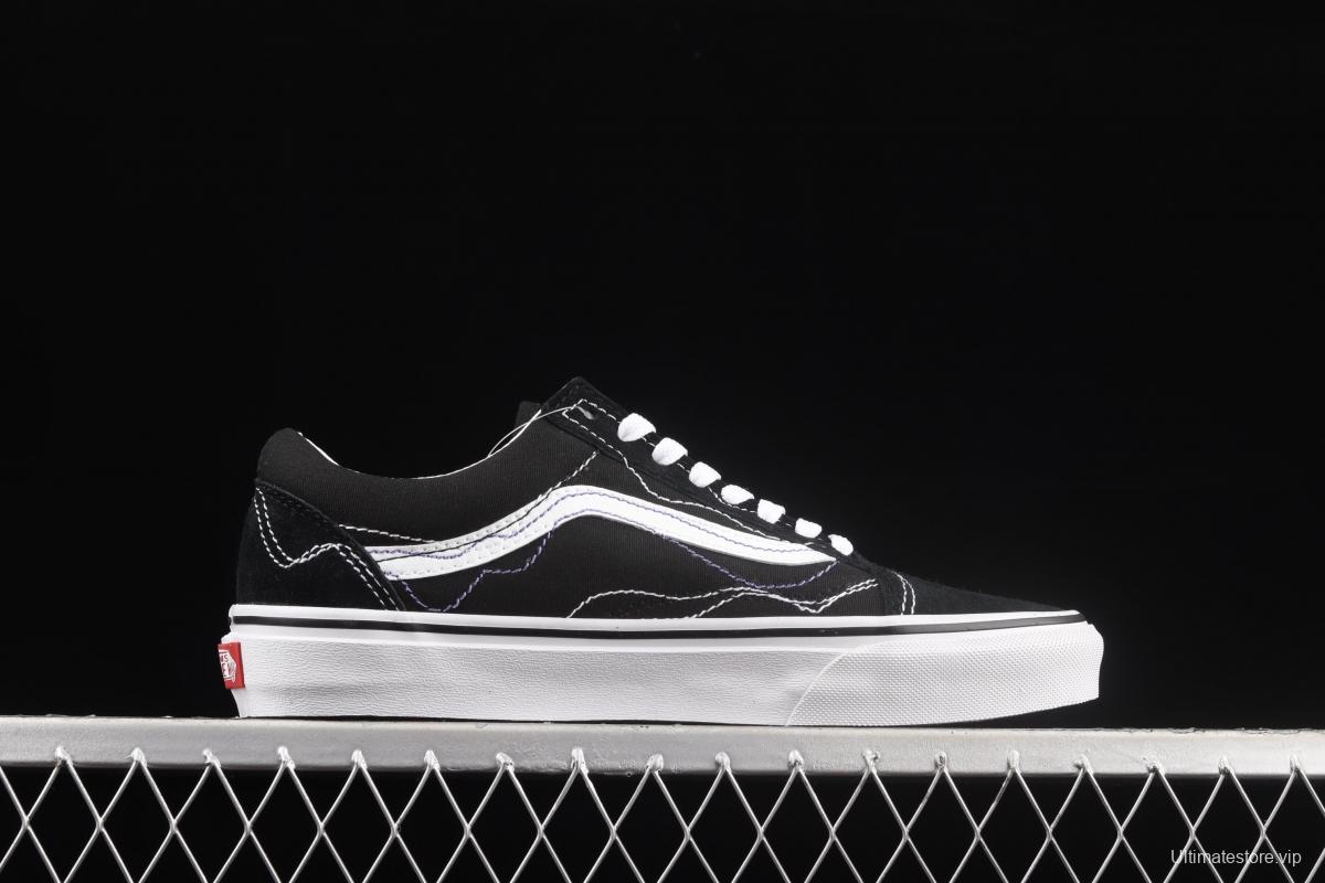 Vans Og Era Lx joint line design black classic low-top casual board shoes VN0A4P3XOSU