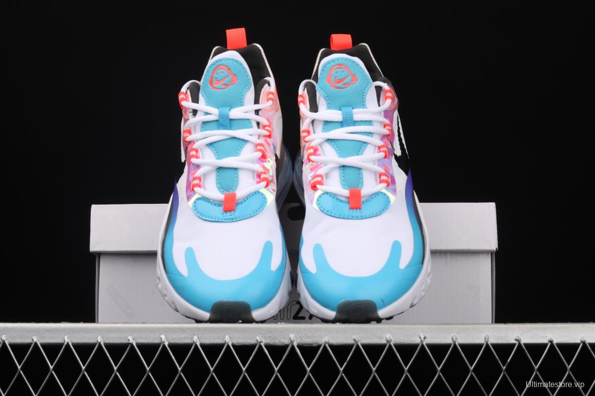 NIKE Air Max 270React new high-frequency mesh function half-palm air cushion running shoes DC0833-101