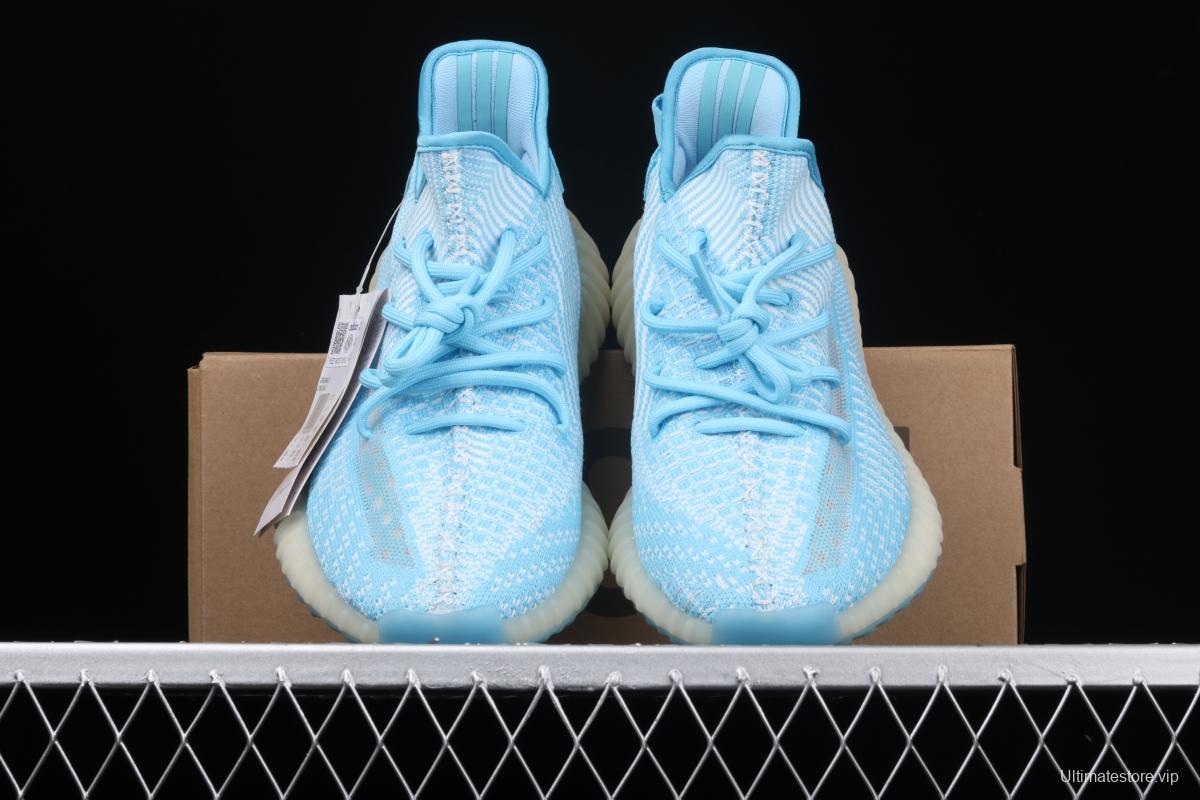 Adidas Yeezy 350 Boost V2 CI1173 Darth Coconut 350 second generation silver powder hollowed-out North Carolina blue color match