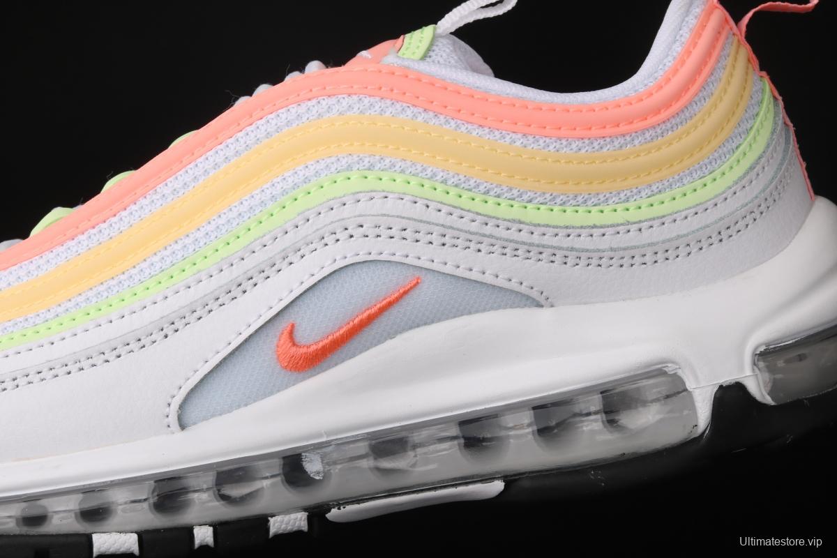 NIKE Air Max 97 ESS White Melon Orange Color bullet Air cushion running shoes CZ6087-100