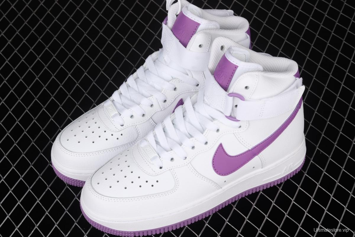 NIKE Air Force 1 High'07 white purple high top casual board shoes 334031-112