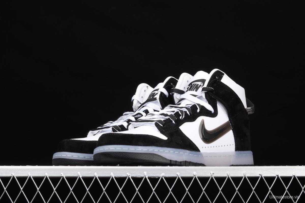 Slam Jam x NIKE DUNK High joint series full head leather high top leisure skateboard shoes DA1639-101,