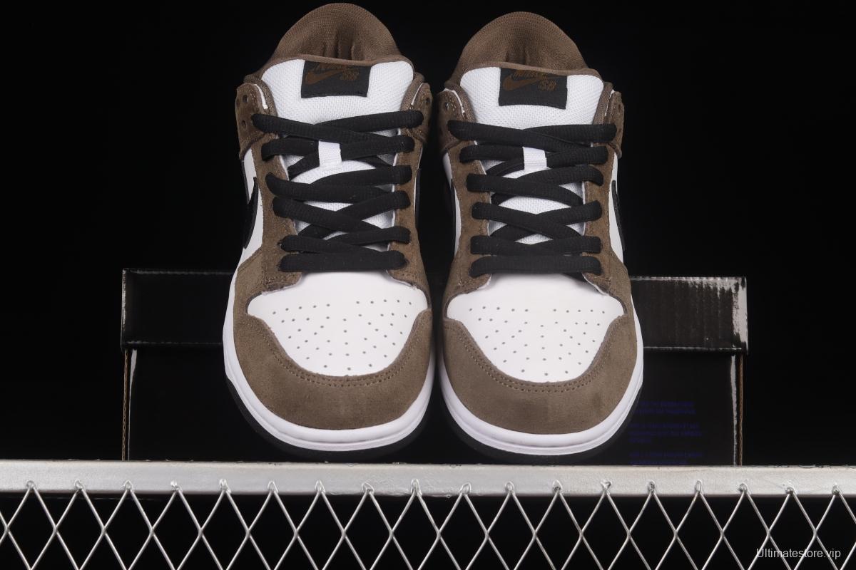 NIKE SB DUNK Low Pro Trail End Brown Furn Brown White Black Snake Print Dunk Series Low Top Casual Sports Skateboard Shoes 304292-102