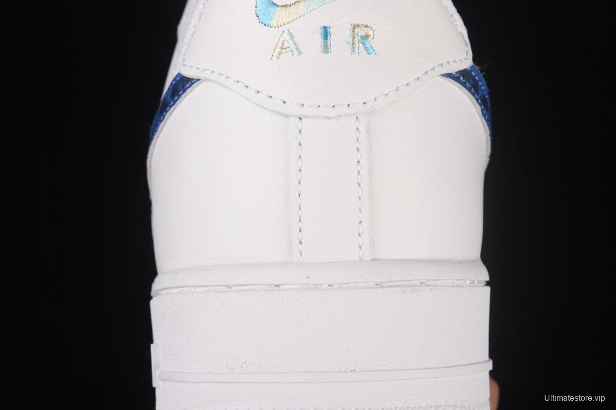 NIKE Air Force 1x 07 Lx graffiti white and blue low upper shoes 314192-117