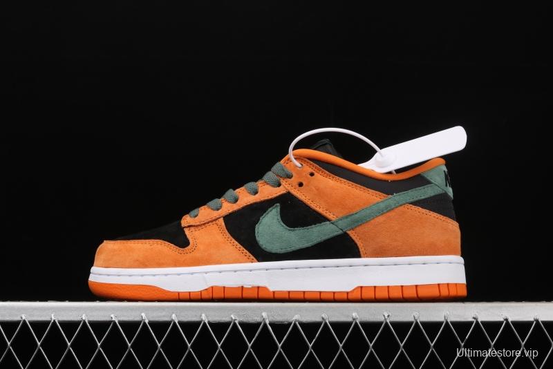 NIKE SB DUNK Low SP Ceramic dunk series carrot yellow and black low-side leisure sports skateboard shoes DA1469-001