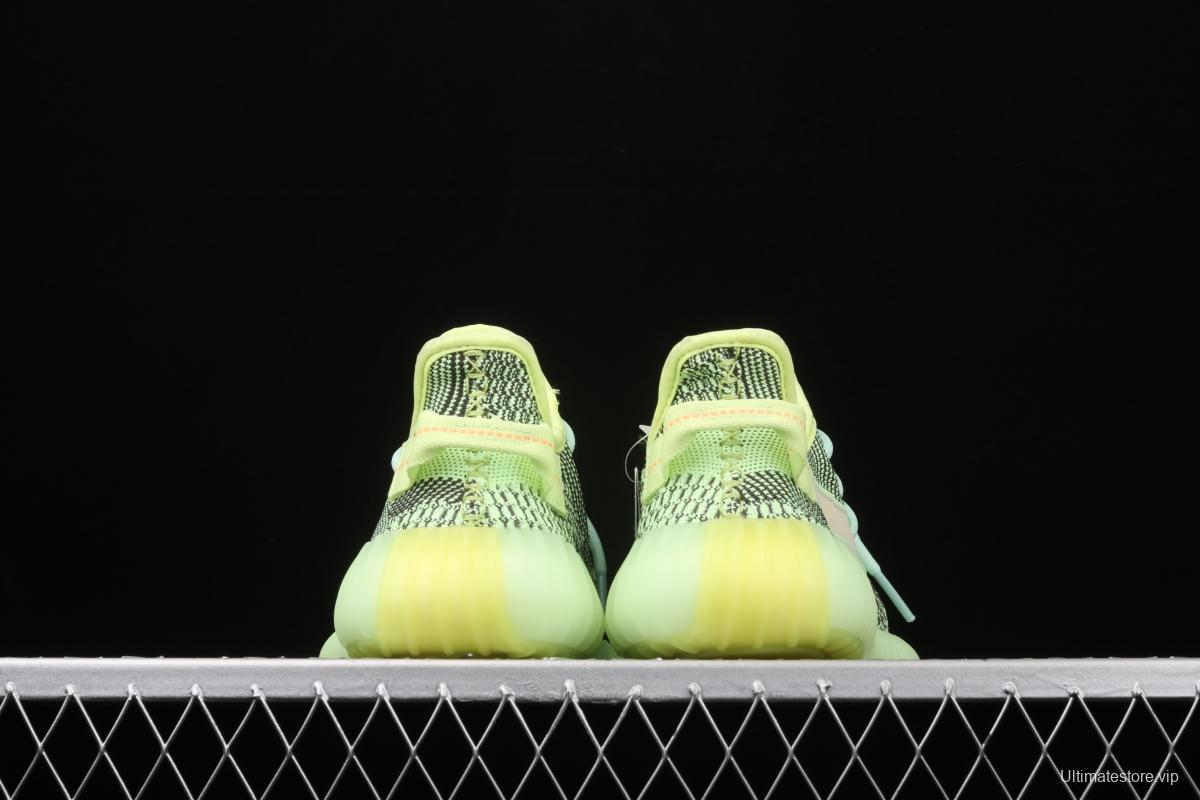 Adidas Yeezy Boost 350V2 Yeezreel FW5191 Darth Coconut 350 second generation hollowed-out black and yellow luminous angel color