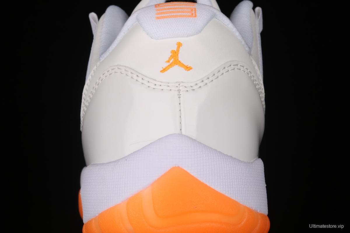 Air Jordan 11 Bright Citus 11 white orange low top basketball shoes true carbon AH7860-139