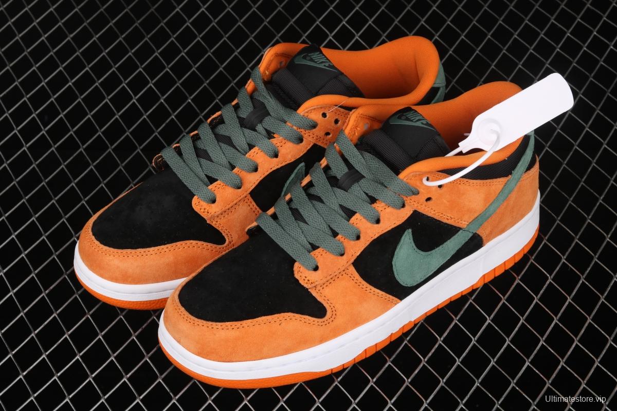 NIKE SB DUNK Low SP Ceramic dunk series carrot yellow and black low-side leisure sports skateboard shoes DA1469-001