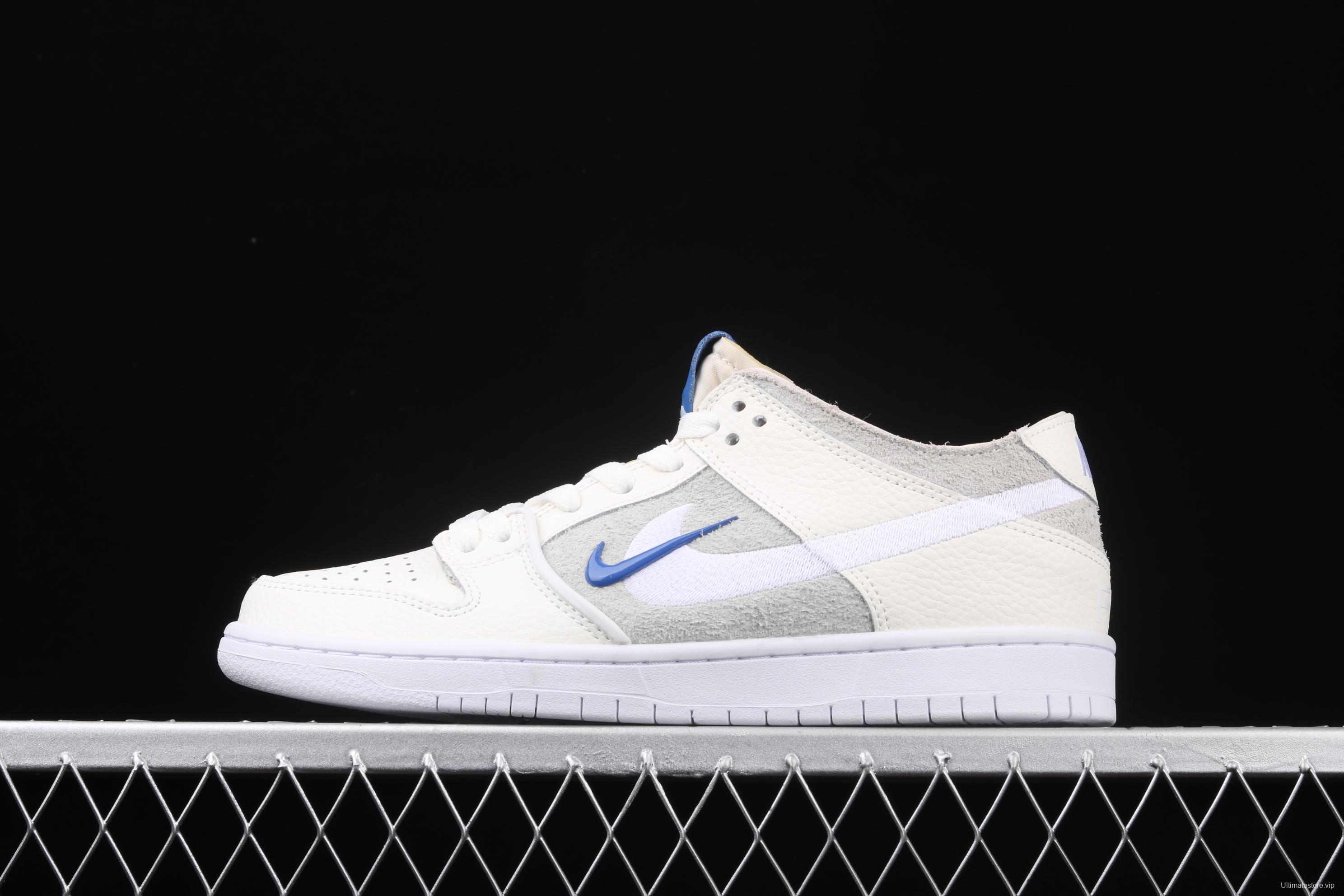 NIKE SB Zoom DUNK Low Pro QS joint name rice white double hook low-top skateboard shoes AL9613-161