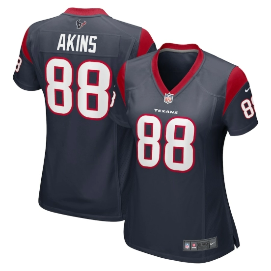 Women's Jordan Akins Navy Player Limited Team Jersey