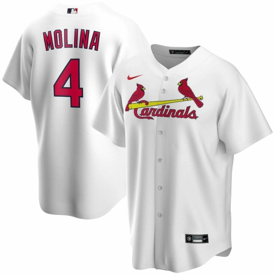 Men's Yadier Molina White Home 2020 Player Team Jersey