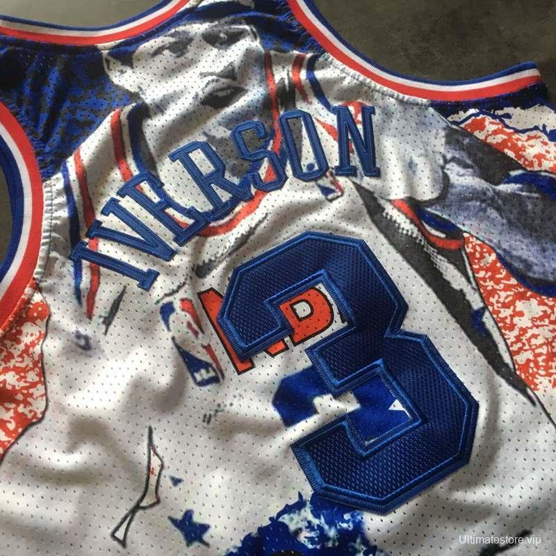 Men's Allen Iverson White Retro Classic Team Jersey