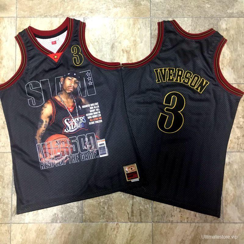 Men's Allen Iverson Black Retro Classic Team Jersey