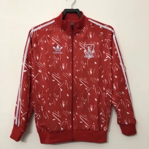 Retro 89/90 Liverpool Home Red  Full Zipper Jacket