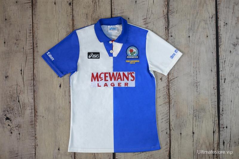 Retro 94/96 Blackburn Rovers Home Soccer Jersey