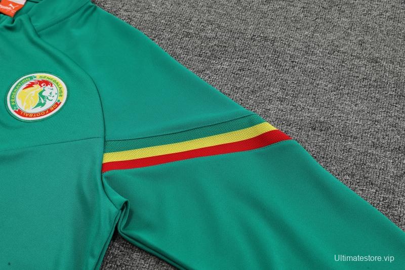 2022 Senegal Green Half Zipper Tracksuit