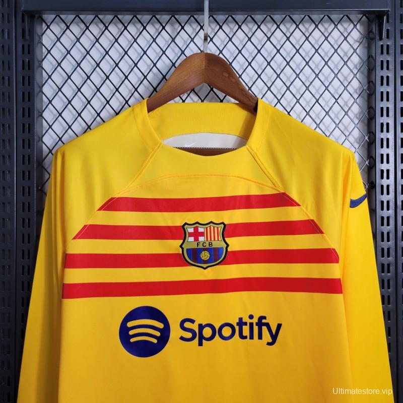 22/23  Barcelona Forth Yellow Long Sleeve Jersey