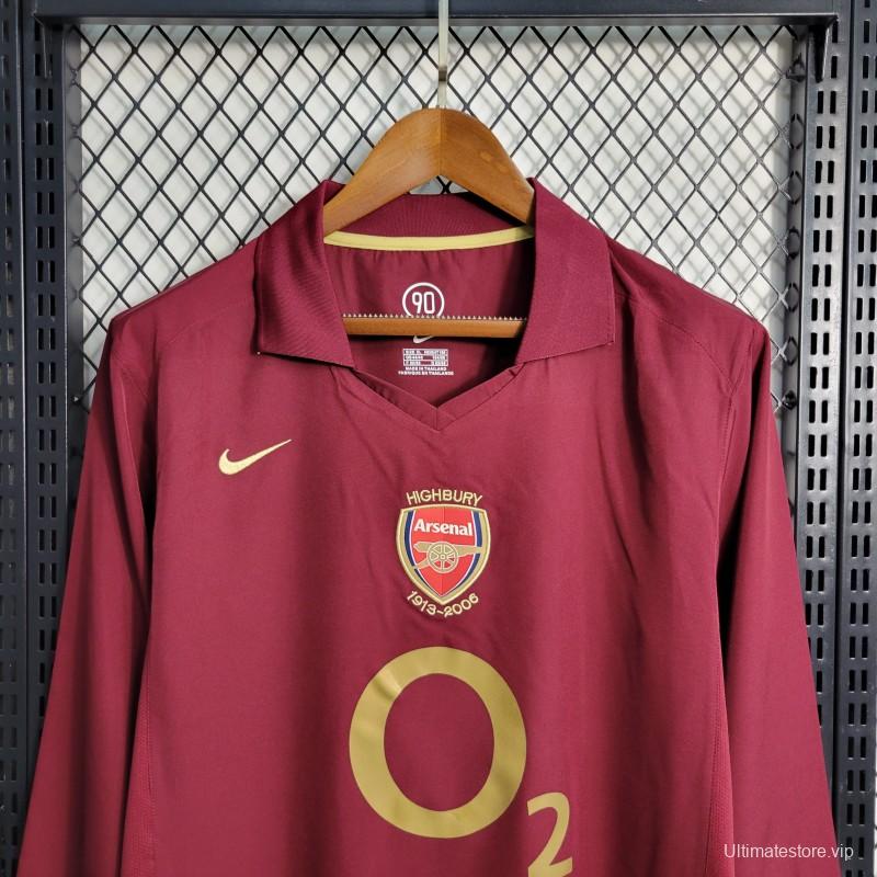 Retro 05-06 Arsenal Home Long Sleeve Jersey