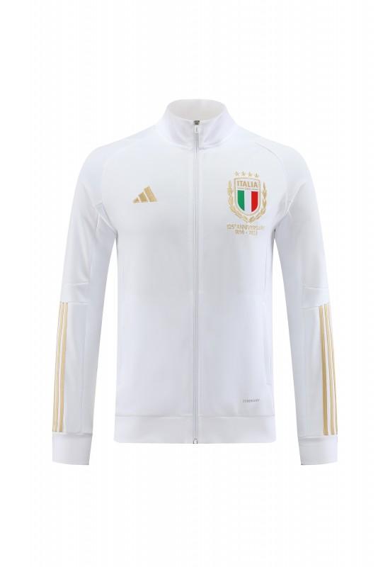 2023 Italy 125th Anniversary White Full Zipper Hooide Jacket+Pants