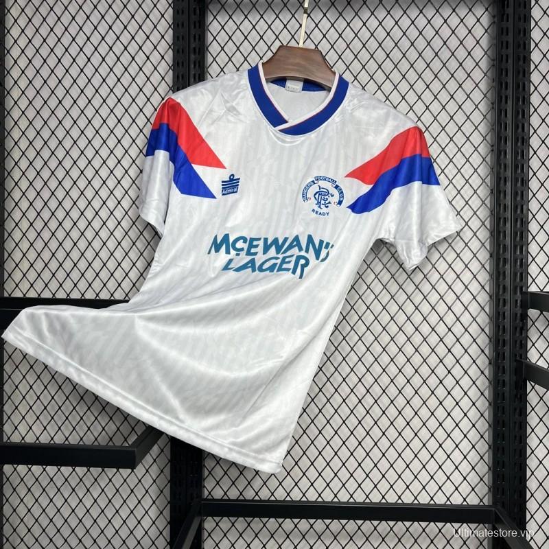 Retro 90/92 Glasgow Rangers Away White Jersey