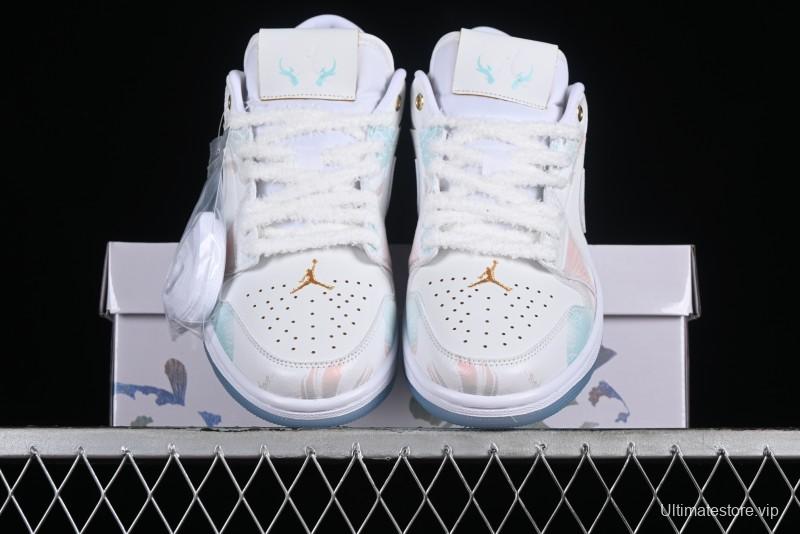 Nike Air Jordan 1 Low AJ1 Chinese New Year Limited Edition New Chinese Style Custom Steam Puppet - Third Prince Ao Bing Low Top Casual Sneakers FN8901-164