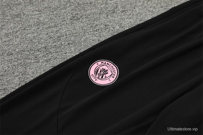 24/25 Manchester City Pink Half Zipper Jacket+Long Pants