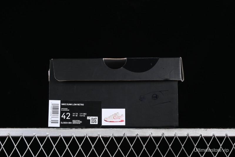 Nike SB Dunk Low Supreme Collaboration - Beige Red Mini Swoosh Anniversary Custom Low-Top Casual Skate Shoes - DJ2024-004