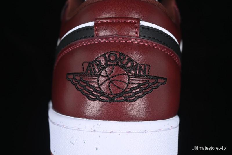Nike Air Jordan 1 Low AJ1 Retro Lifestyle Sneakers in White and University Red - HF3148-102