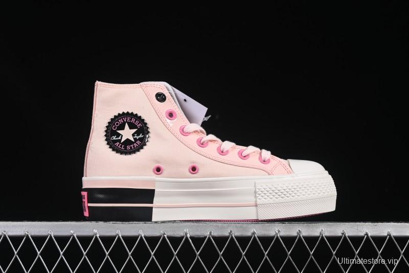 Converse Chuck 70 High Top Platform Sneakers in Pink Color Block Design - A14825C