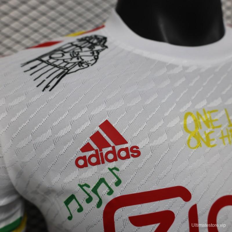 Player Version 25/26 Ajax White Jersey with Bob Marley Tribute Design