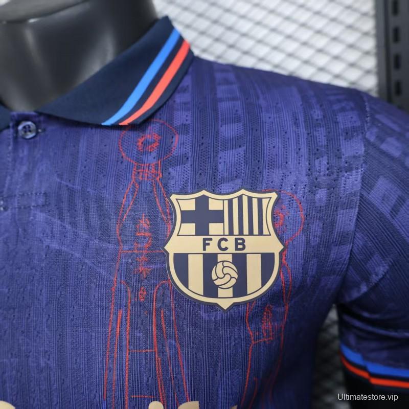 Player Version 25/26 FC Barcelona Purple with Red Streak Pattern Jersey