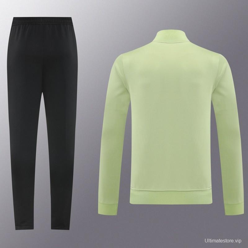 2025 Adidas Light Green/Black Full Zipper Jacket +Long Pants