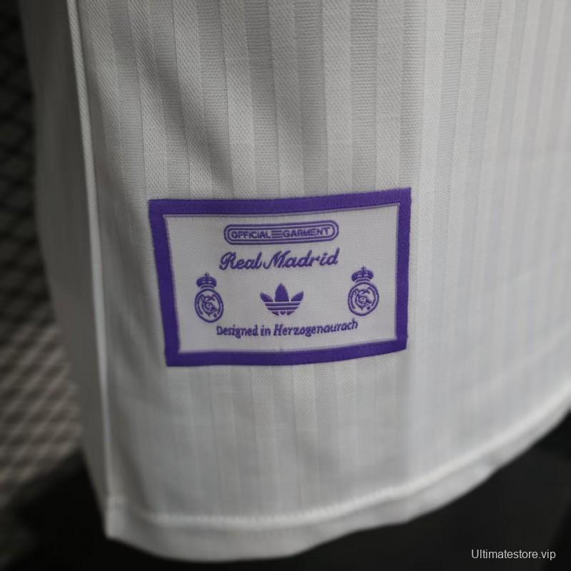 Player Version 25/26 Real Madrid White with Purple Trim Jersey