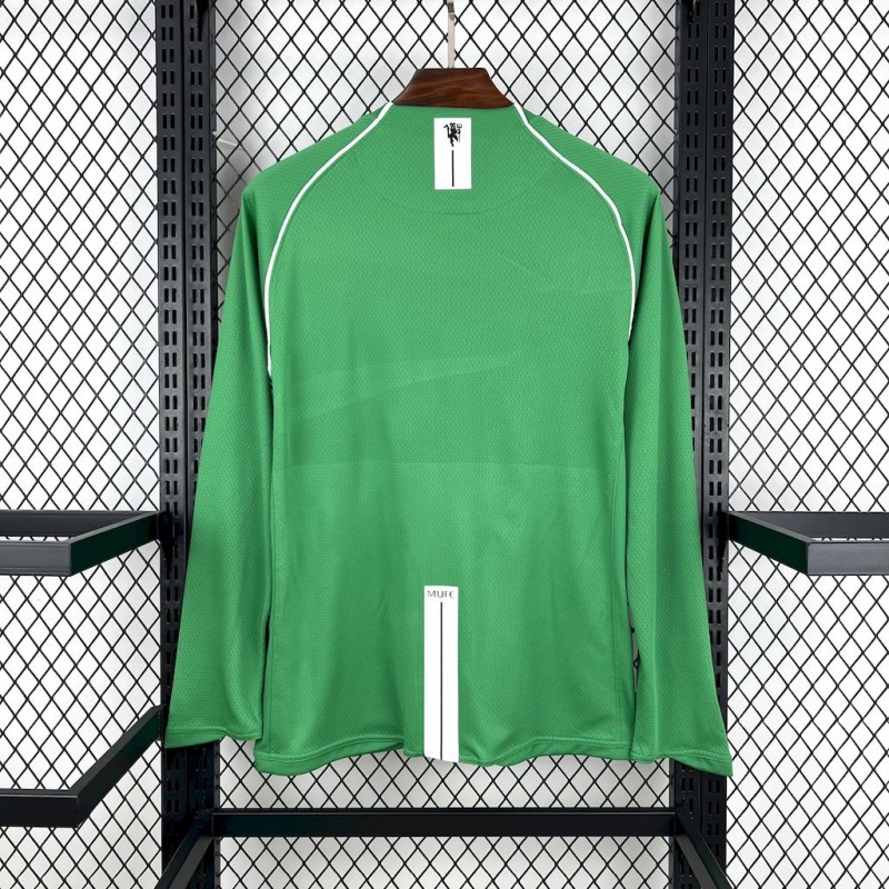 2007/08 Manchester United Green Goalkeeper Long Sleeves Retro Jersey