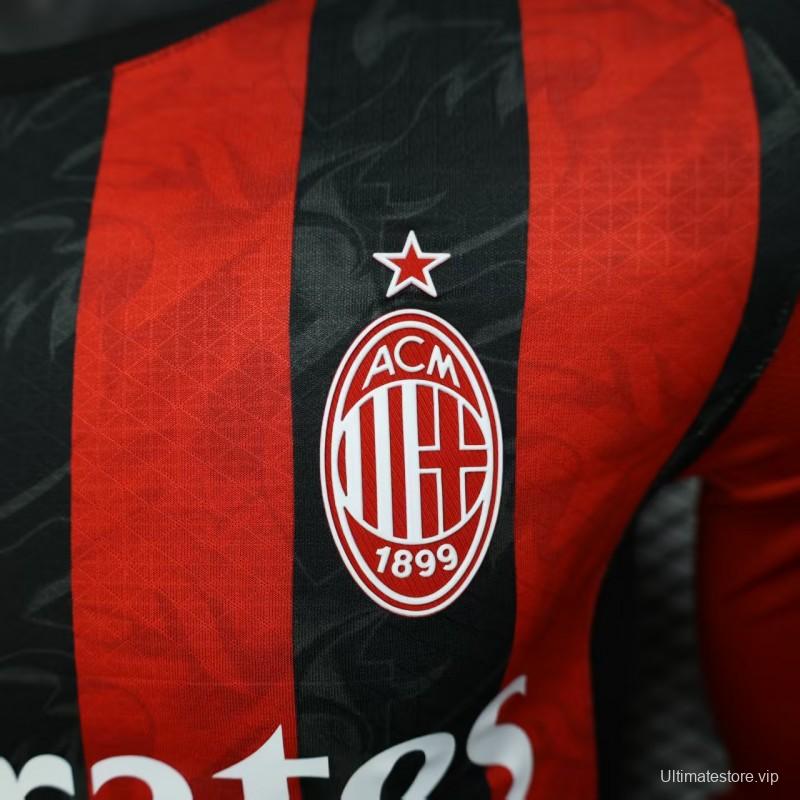 Player Version 25/26 AC Milan Home Long Sleeve Jersey