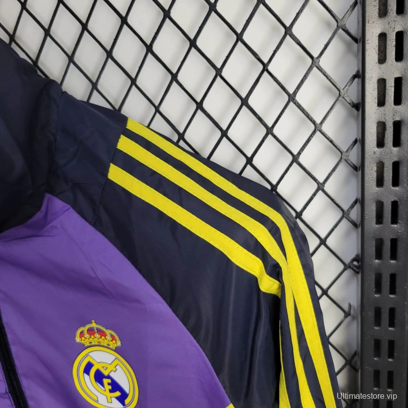 25/26 Real Madrid Jacket Black/Purple Windbreaker