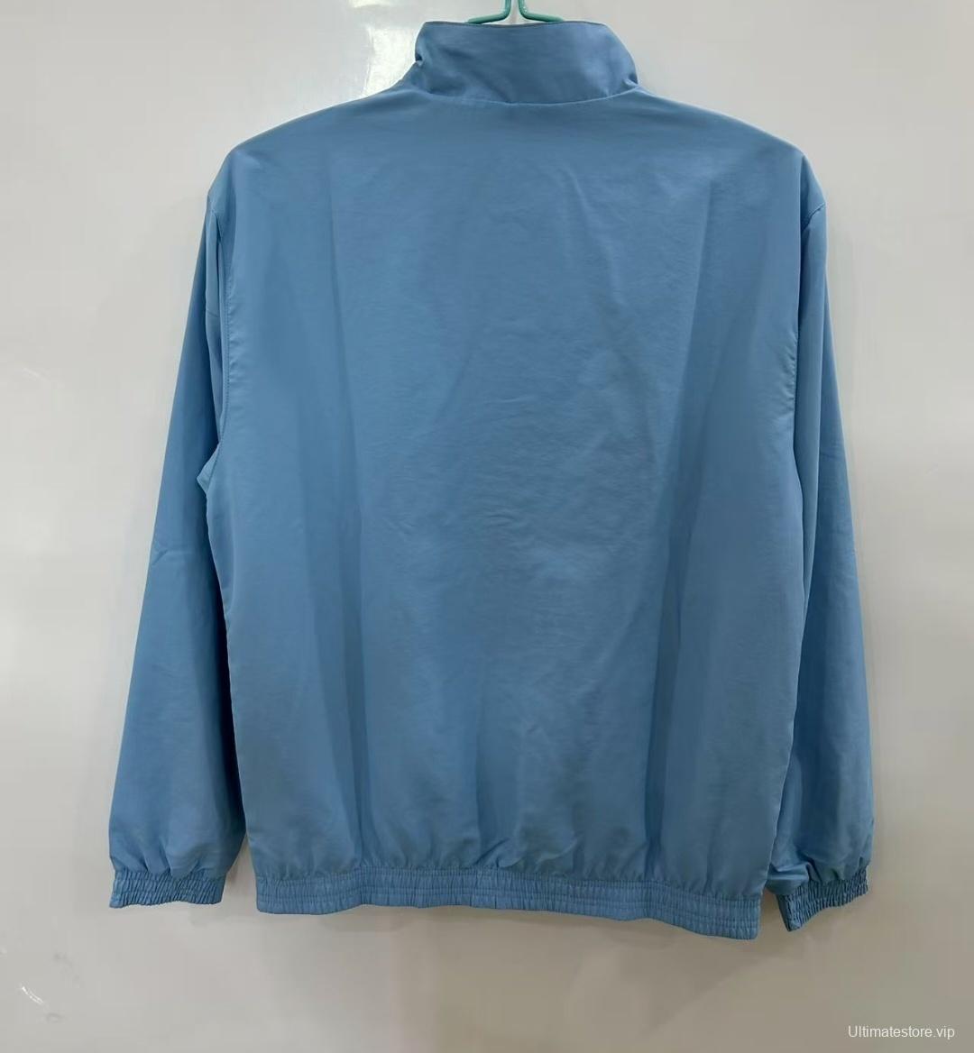 25/26 Everton Navy Blue/Blue with Stadium Blueprint Pattern Reversible Windbreaker