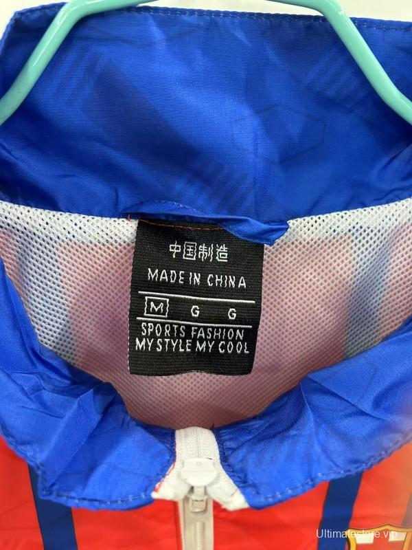 25/26 FC Barcelona Blue with Red Stripes Windbreaker