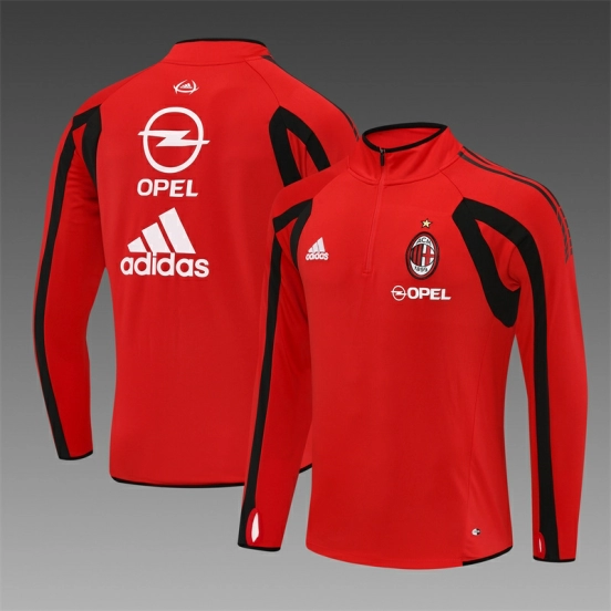 Retro 05/06 AC Milan Red Half Zipper Jacket