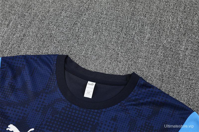 25/26 Olympique de Marseille Royal Blue Camouflage with XS Short Sleeve+Soccer Shorts