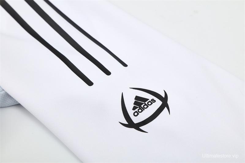 Retro 04/05 Real Madrid White Half Zipper Jacket+Long Pants