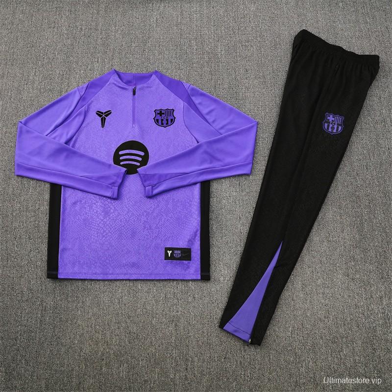 25/26 Barcelona Purple Joint Edition Half Zipper Jacket+Long Pants