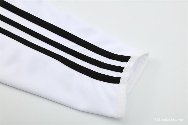 Retro 15/16 Real Madrid White Half Zipper Jacket+Long Pants