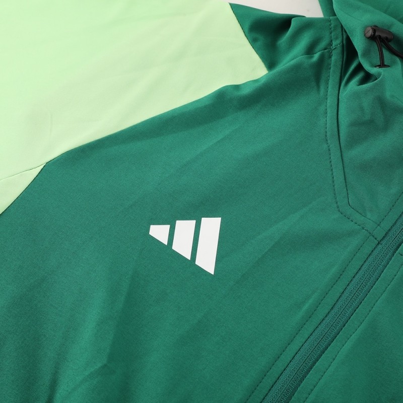 2025 Adidas Green Half Zipper Jacket+Long Pants S-2XL
