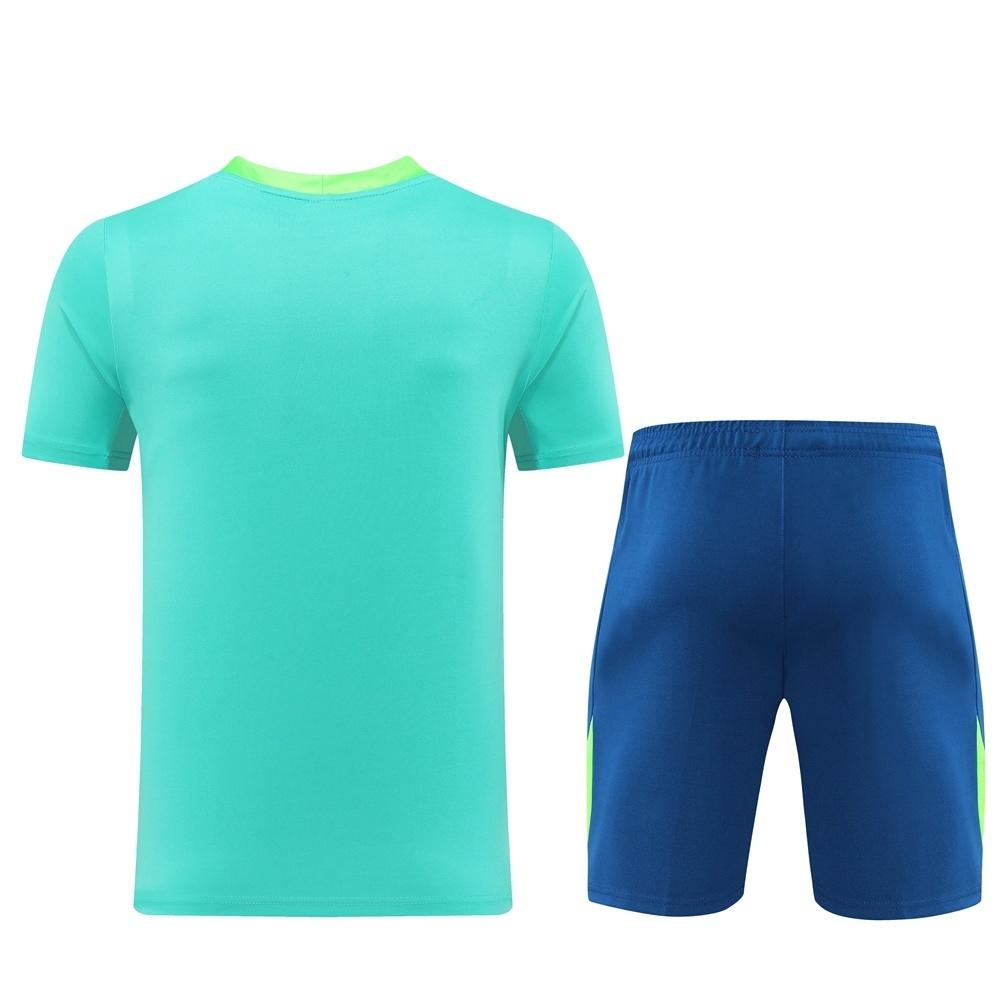 2025 Brazil Lake Green Short Sleeve+Soccer Shorts
