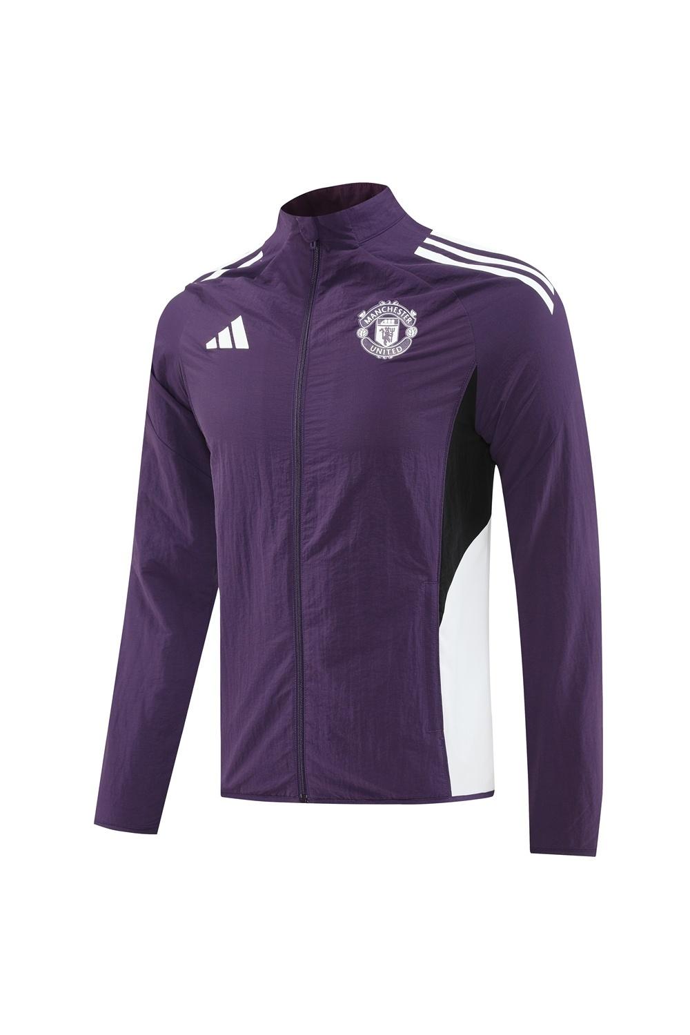 25/26 Manchester United Purple S-2XL Half Zipper Jacket+Long Pants