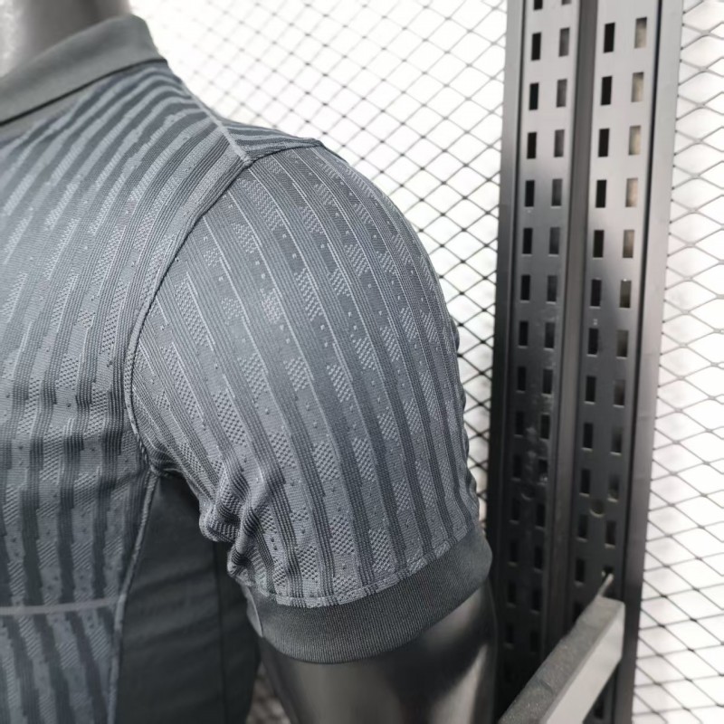 25/26 Player Version  Paris Saint-Germain Away Dark Grey with Vertical Stripe Pattern Jersey